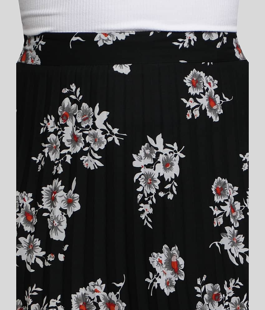 NUEVOSDAMAS - Black Georgette Women's A-Line Skirt ( Pack of 1 ) view 2