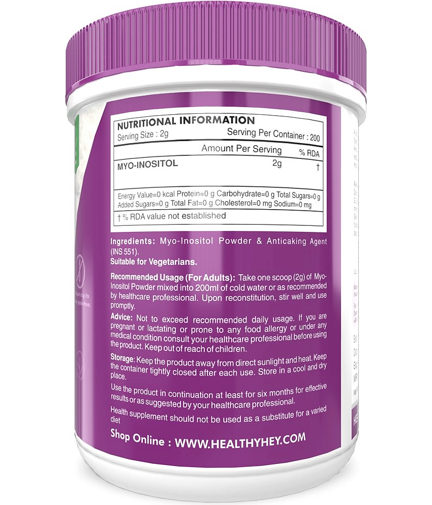 HEALTHYHEY NUTRITION 100% Pure Myo Inositol (Vitamin B8) 400 gm Powder view 2
