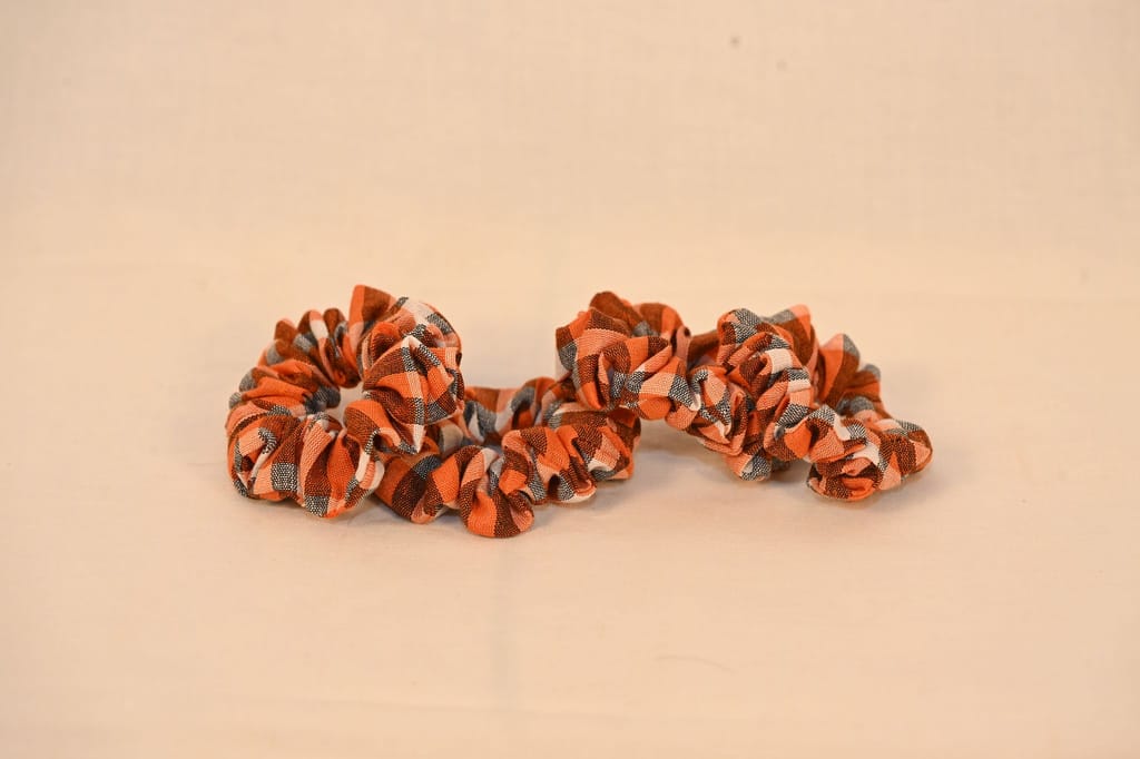 4-Pack of Plaid Hair Scrunchies view 2