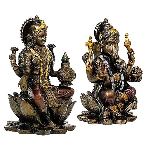 Patwari Arts Laxmi and Ganesh Ji Murti for Pooja Room, Murti for Home Puja, laxmi Ganesh Idol Murti for Puja/Pooja Room, Bronze God Idols, Good Luck Idols(3 Inch). view 2