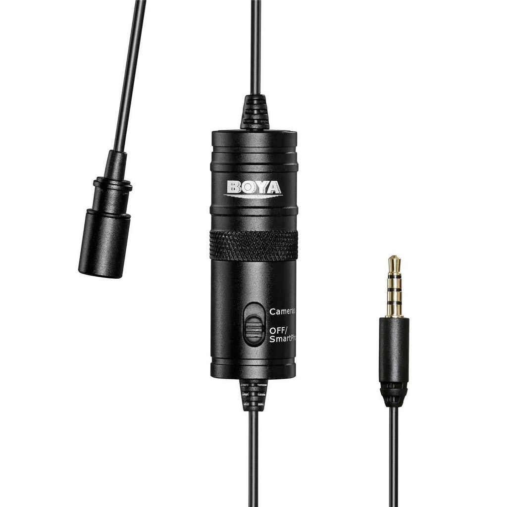 Boya ByM1 Auxiliary Omnidirectional Lavalier Condenser Microphone with 20ft Audio Cable (Black) view 2