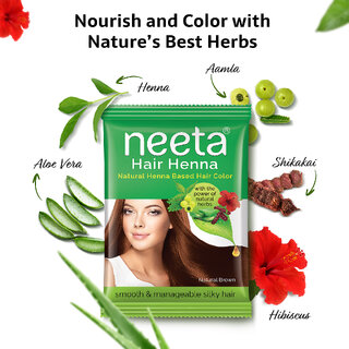 Neeta Natural Herbal Henna powder for hair with 5 herbs 25 gm each (Pack Of 8) (200 g) view 2