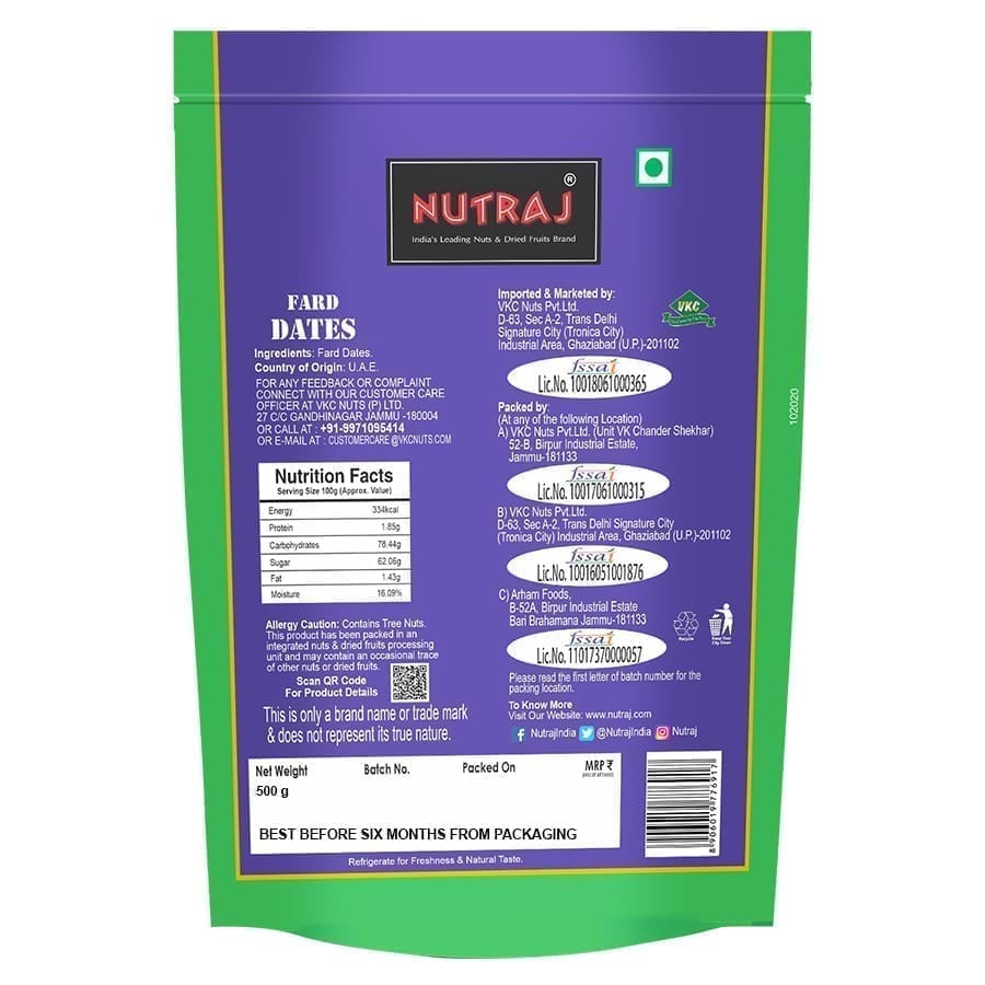 Nutraj Fard Premium Dates 500g view 2