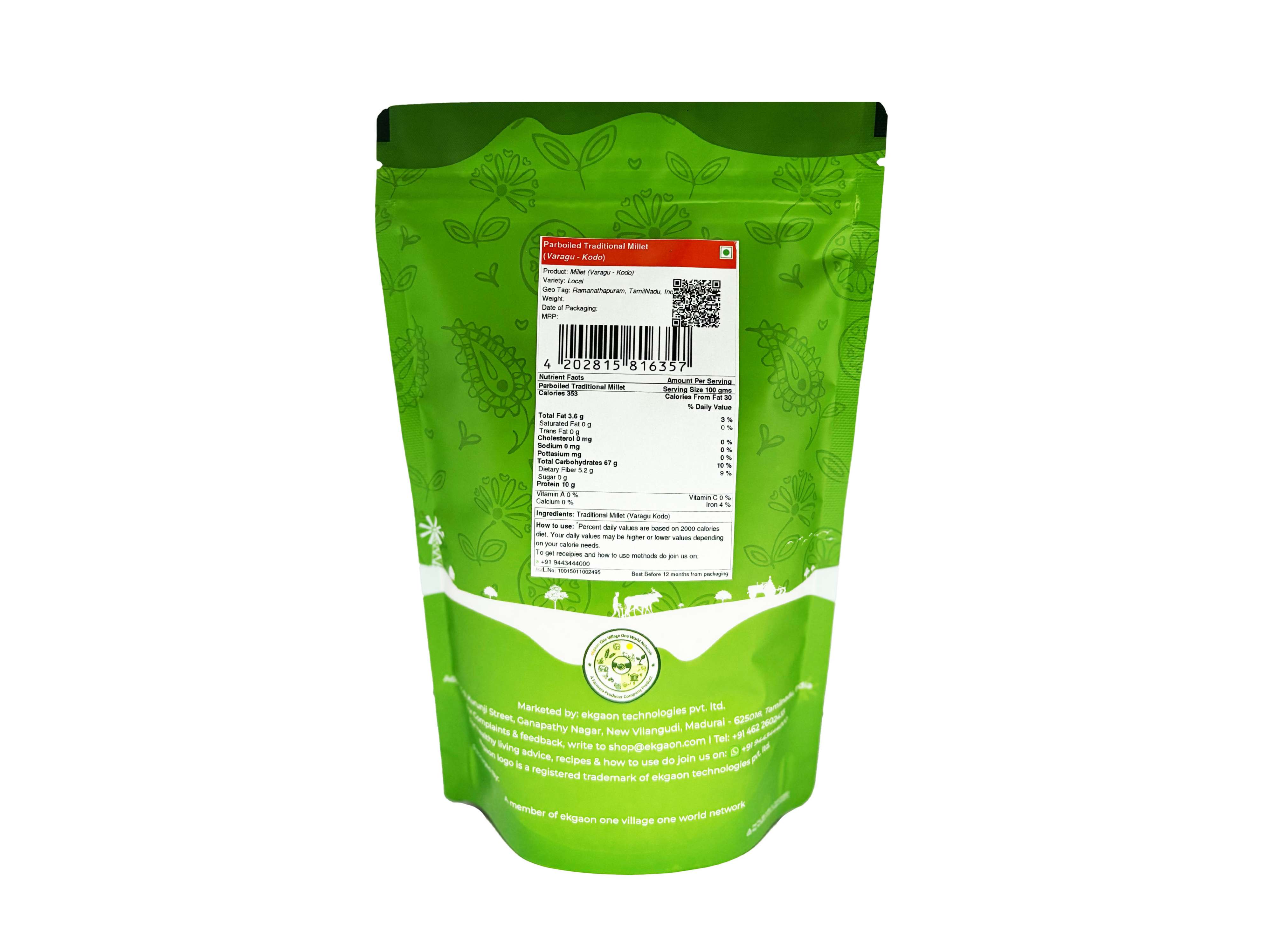 Ekgaon Parboiled Traditional Millet (Varagu - Kodo) (1kg) view 2