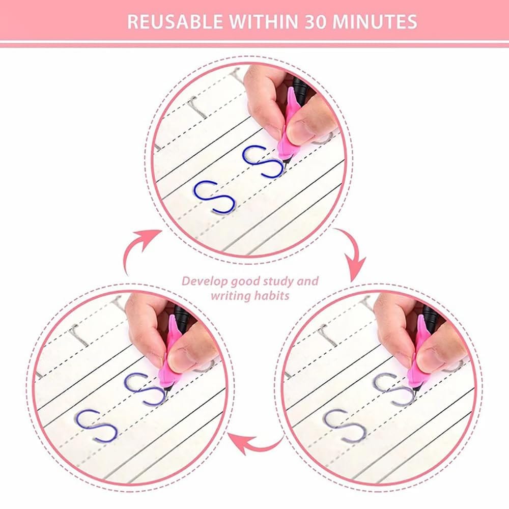 REZNOR 4 Pack Practice Copybook That Can Be Reused, Calligraphy Set for Kids Number Math Drawing Alphabet Handwriting Book,Repeatedly Letter Writing Copybook (pack of 2) view 2