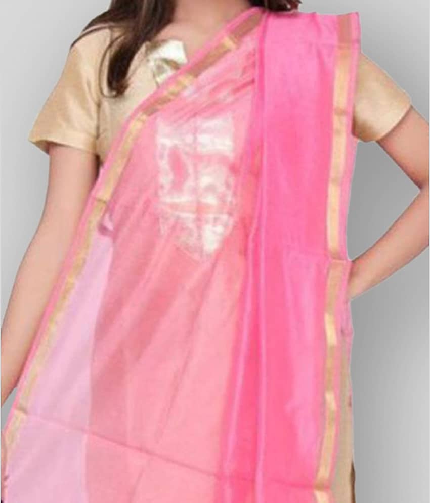 Apratim Pink Chanderi Dupatta view 2