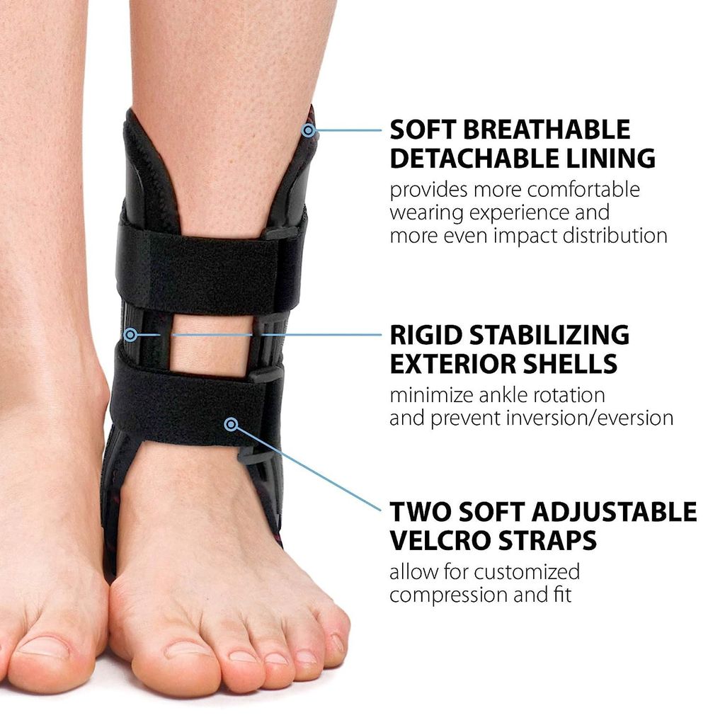 Helrdx Ankle Stabilizer Brace Stabilizing Stirrup Splint - Universla Size- Black view 2