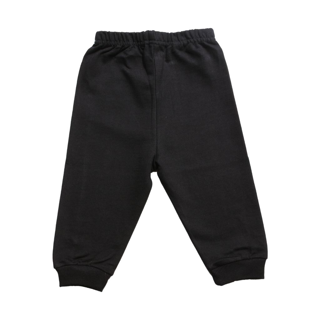 Unisex Kids Regular Fit, Diaper Friendly 100% Cotton Pajama (Black, Pack of 1) view 2