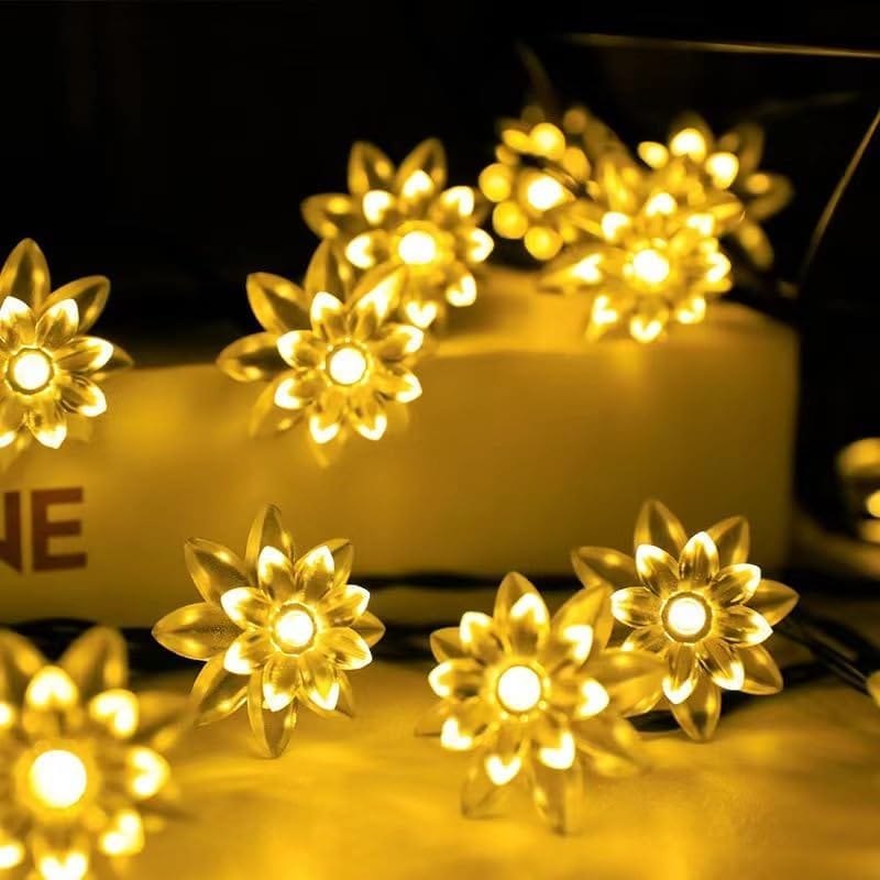 GLOWSERIE Warm Glow Flower LED String Lights – Decorative Fairy Lights view 2
