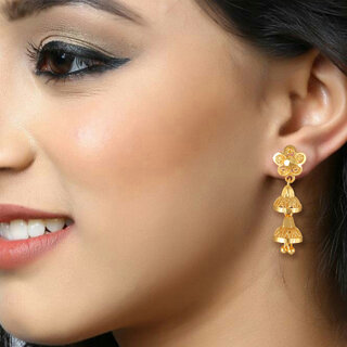 Vivastri Top Trending Alloy Gold Plated Jhumki Earrings for Women & Girls [VIVA2479ERG] view 2