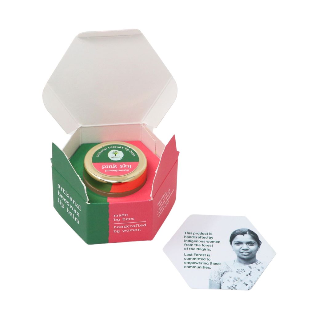 Last Forest Beeswax Natural Lip Balm for Men & Women 5g | Organic & Natural | Non-sticky | 24 Hrs Lip Moisturizer For Dry And Chapped Lips | SPF with Vitamin A | Nourish & Protect (Pomegranate) view 2