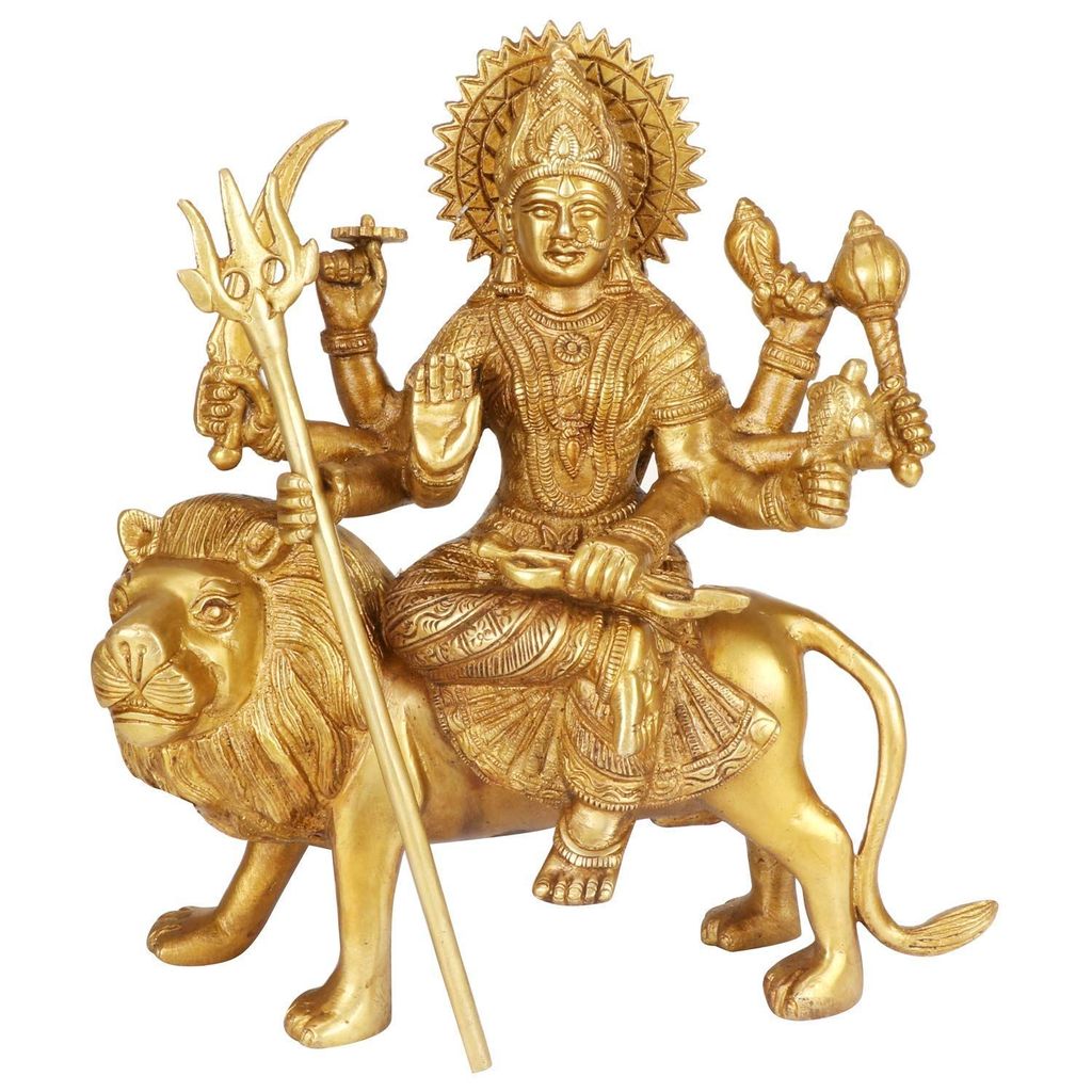 ARTVARKO Goddess Vaishno Devi | Maa Durga Murti for Puja Statue Brass Sculpture Art Indian Decor Puja Idol 9.5 Inches view 2