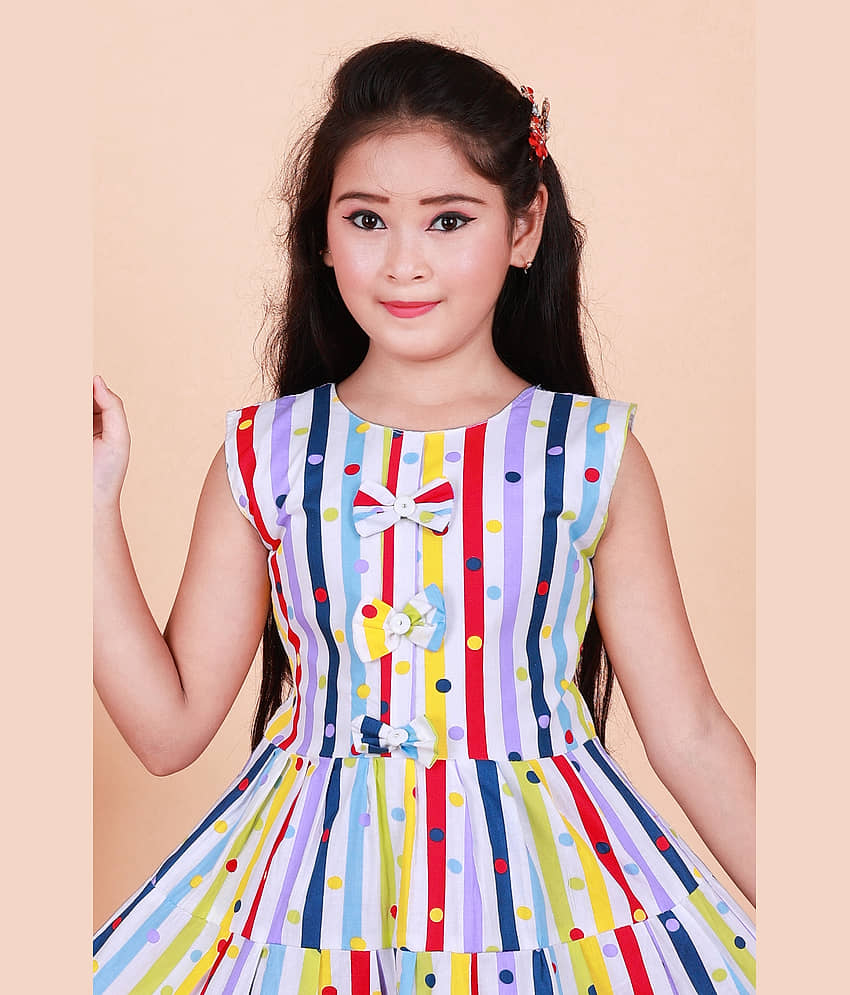 M.MONGELA DRESSES Cotton Blend Frock For Girls ( Pack of 1 , Multicolor 2 ) view 2
