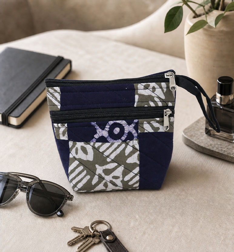Handcrafted Batik Cotton Small Hand Pouch