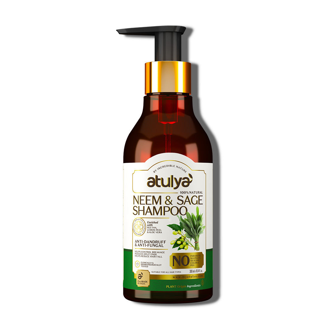 Atulya Neem & Sage Shampoo | Anti-dandruff and Anti-fungal - 300ml view 2