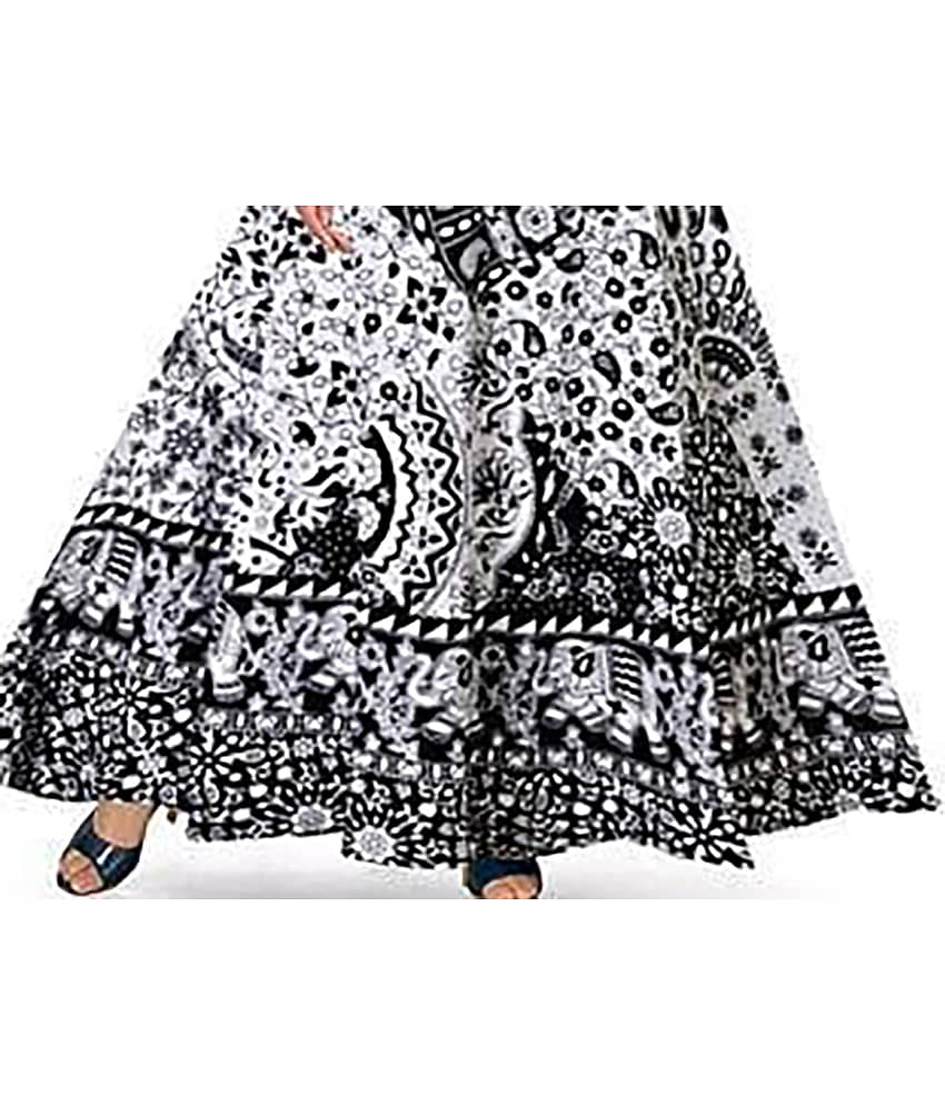 OuterWear Multicolor Flared Cotton Blend Women's Stitched Ethnic Gown ( Pack of 1 ) view 2