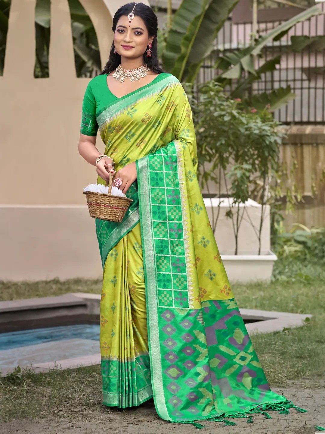 Light Green Silk Saree view 2