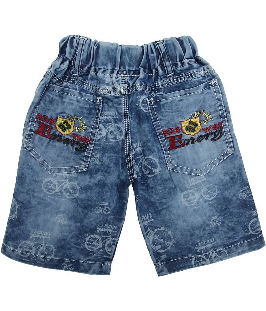 Zadmus Pack of 1 Denim Shorts For Baby Boys ( Blue ) view 2
