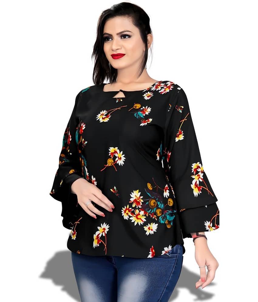 Hemang Fashion Women's Crepe Regular Top ( White ) view 2