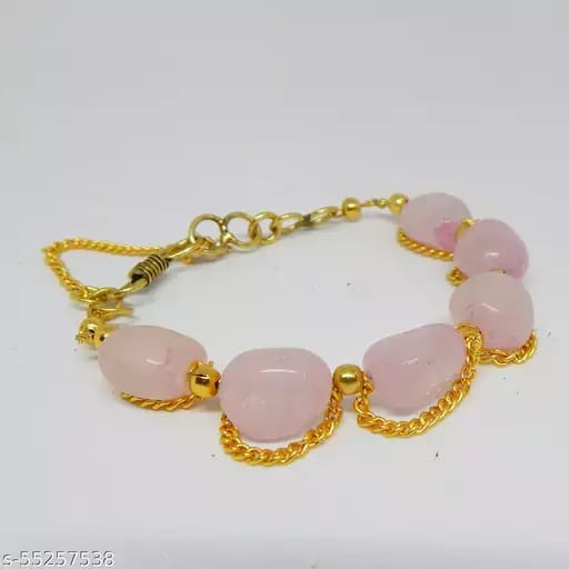 ROSE QUARTZ TUMBLE HEART CHAKRA BRACELET view 2
