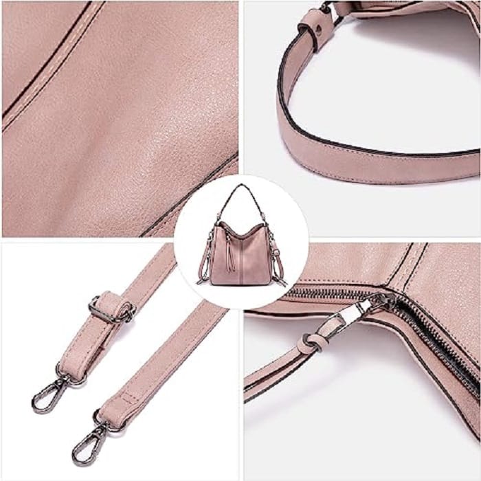 Lychee bags Women Pu Handbag Shoulder Hobo Bag (Peach) view 2