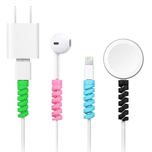 Spiral Charger Spring Cable Protector – Data Cable Saver for Charging Cords, Headphones, and More view 2