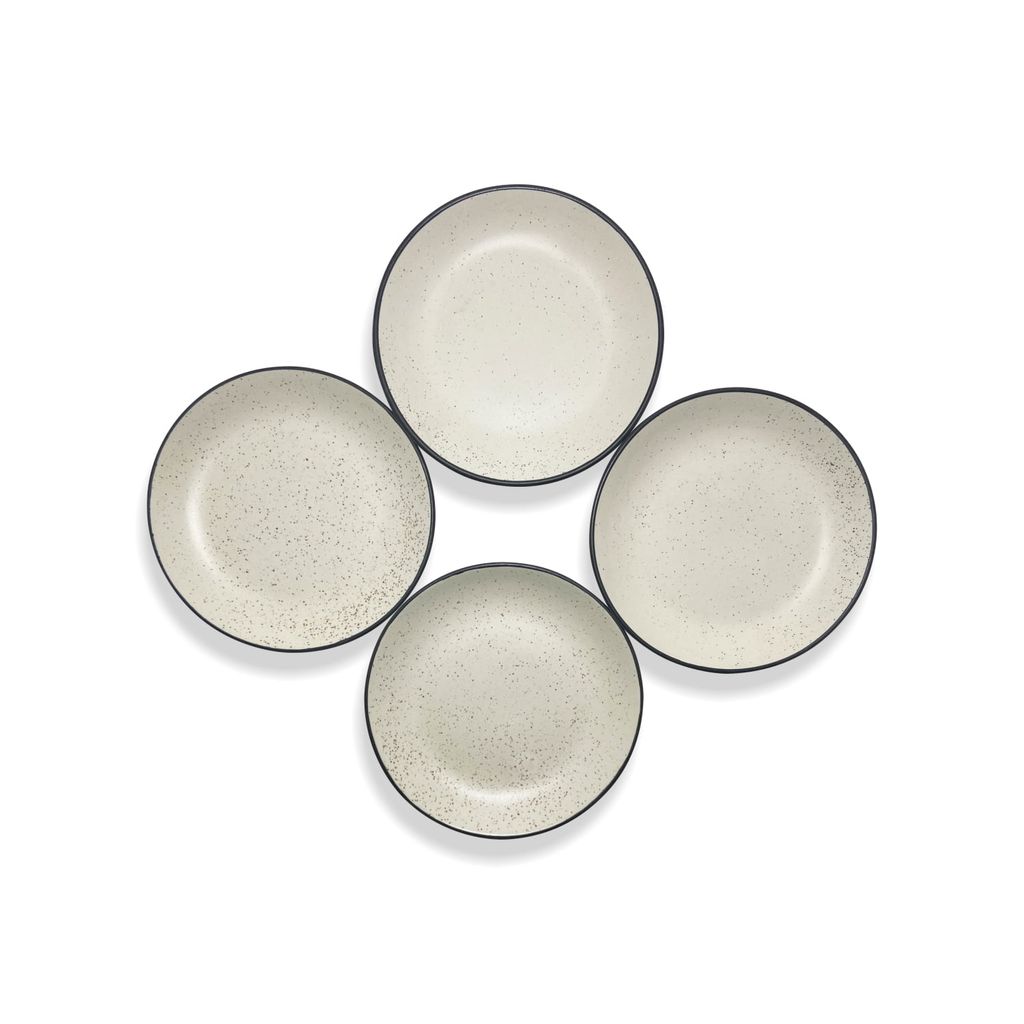 Ceramic Dining Matte White Ceramic 7.5 Quarter Plates Set of 4 view 2