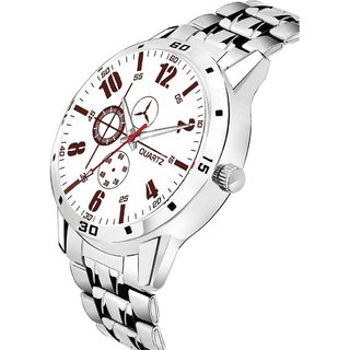 HRV Men's Round Dial Silver Strap Analog Watch view 2
