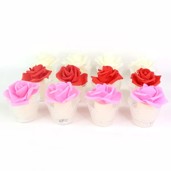 Rose Shaped Decorative Flameless LED Candles (12 Pcs) view 2