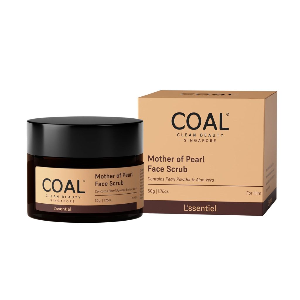 COAL Clean Beauty Mother of Pearl Face Scrub with Powder & Aloe Vera | Exfoliates Removes Dead Skin Renews Men All Types view 2