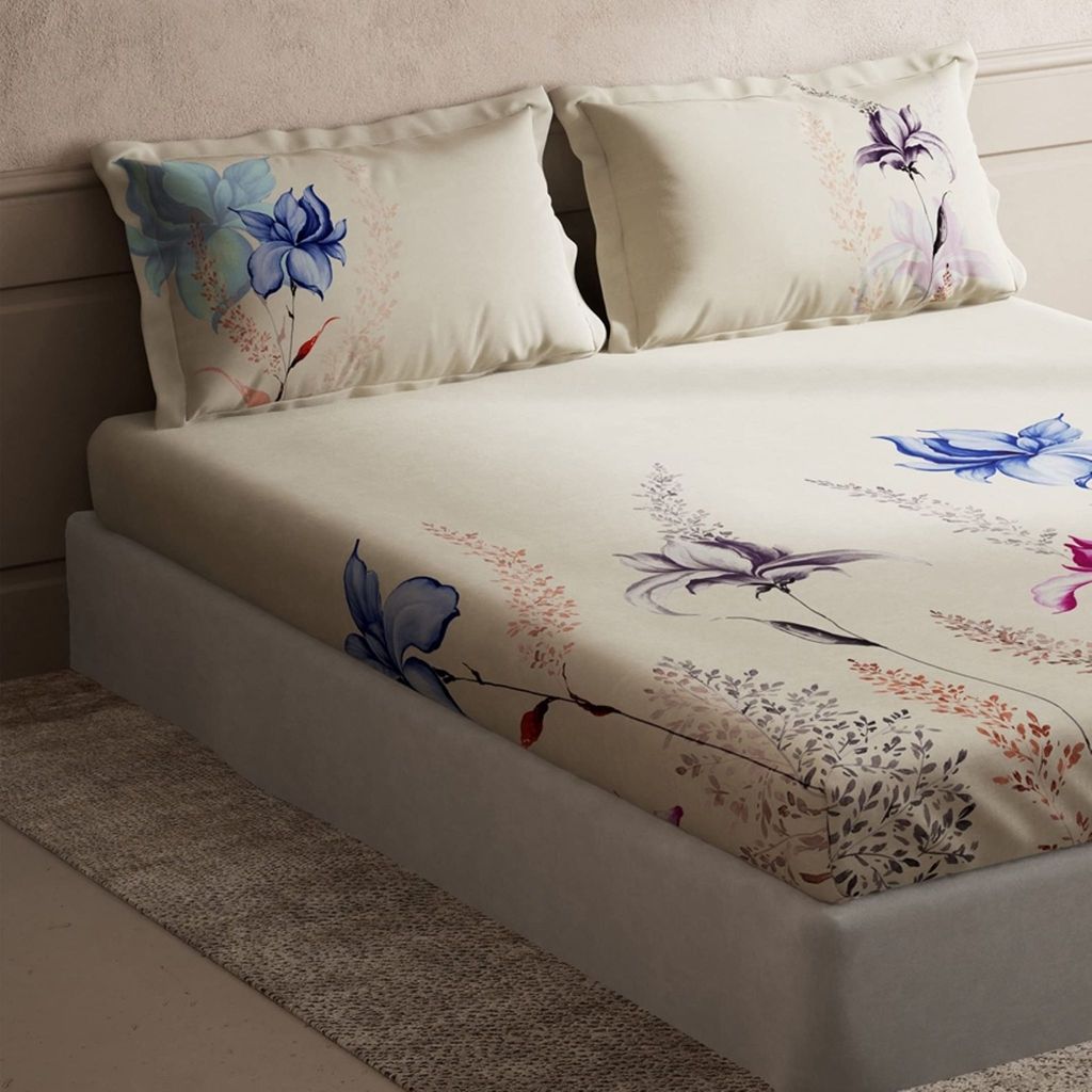 DDECOR - Cherish Collection 100% Cotton Floral Pattern 150TC Super King |274 CM X 274 CM| Pink view 2