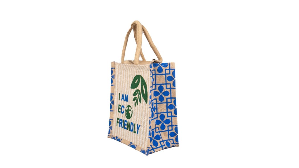 Eco-Friendly Jute Tote Bag with Zipper and Reinforced Stitching view 2