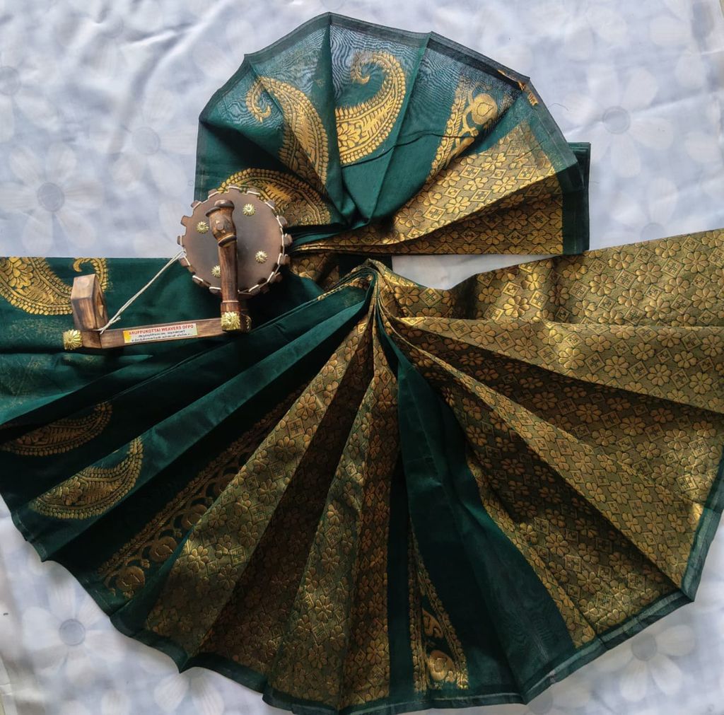 Pure Cotton Saree with Blouse Mango design view 2