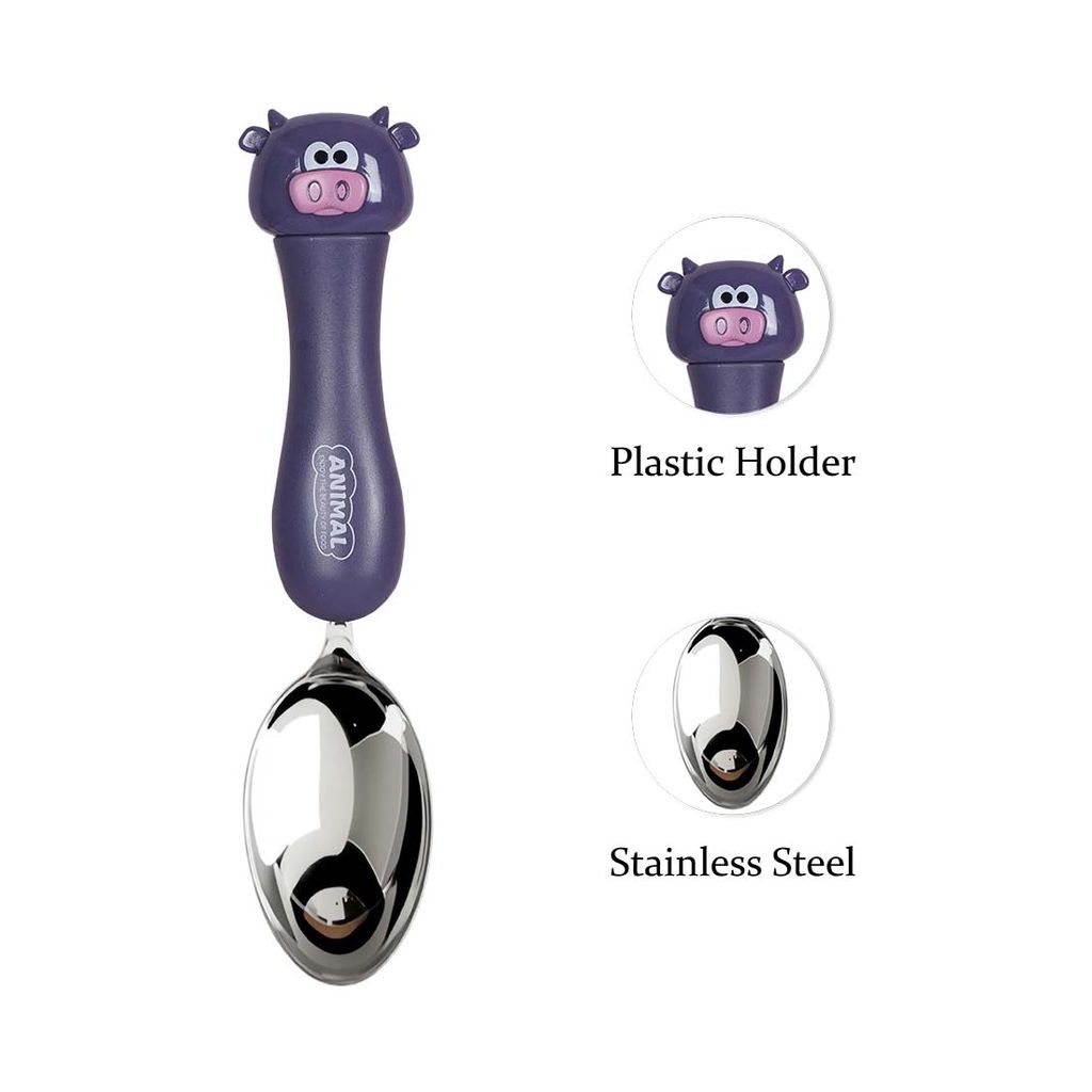 Cow Design Kids Spoon | Stainless Steel Cartoon Spoon | Cartoon Spoon | Childrens Spoon | Tablespoon Cartoon | Animated Spoon | Cartoon Fork And Spoon | Paediatric Spoon view 2