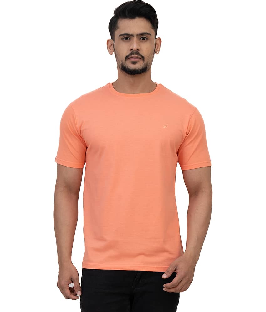 Cotstyle Pack of 1 Cotton Regular Fit Men's T-Shirt ( Peach ) view 2