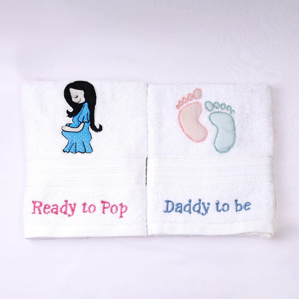 The Baby First Box Premium Baby Shower Hand Towels Set for Mom and Dad - Pack of 2 view 2