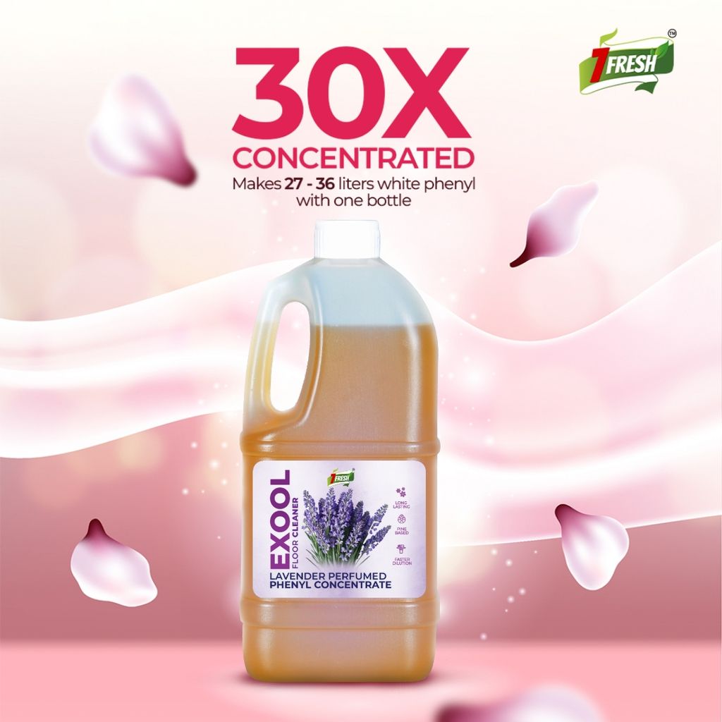 7Fresh Exool Perfumed Phenyl Concentrate Liquid 1 Ltr (MAKES 30 LITTER OF THICK WHITE PHENYL) Floor Cleaner,Pine Based,Long Lasting,Faster Dilution,Phenyl Essence view 2