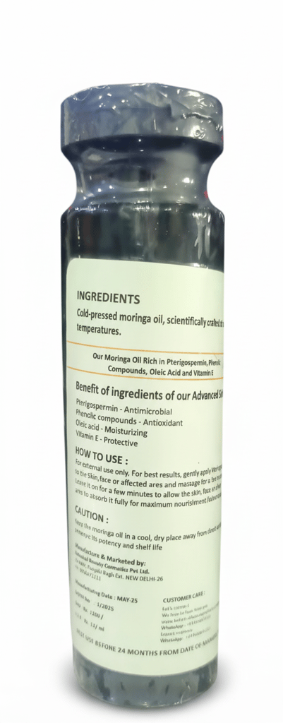 Moringa Advanced Skin Care Oil 100ml – Cold Pressed Organic Healing Oil for Acne, Scars, Wrinkles, Cracked Heels & Burns view 2
