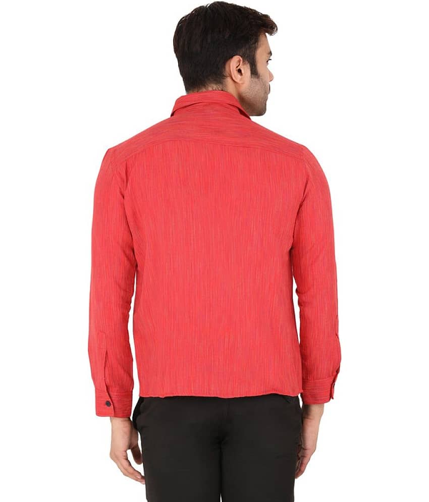 Latest Chikan - Cotton Blend Regular Fit Orange Men's Casual Shirt ( Pack of 1 ) view 2