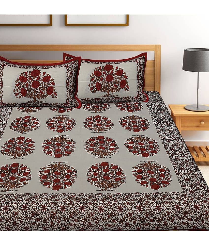 Cosito Cotton 1 Double Bedsheet with 2 Pillow Covers ( Multicolor ) view 2