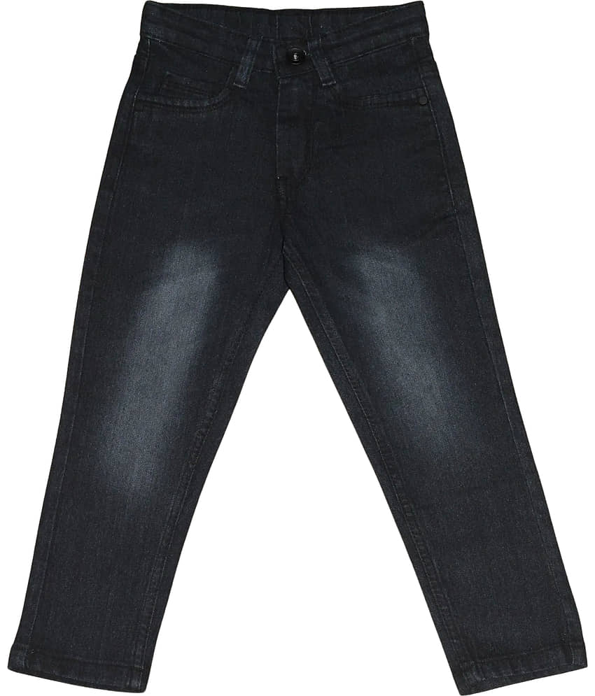 Aflash Pack of 1 Boys Cotton Spandex Jeans ( Black )