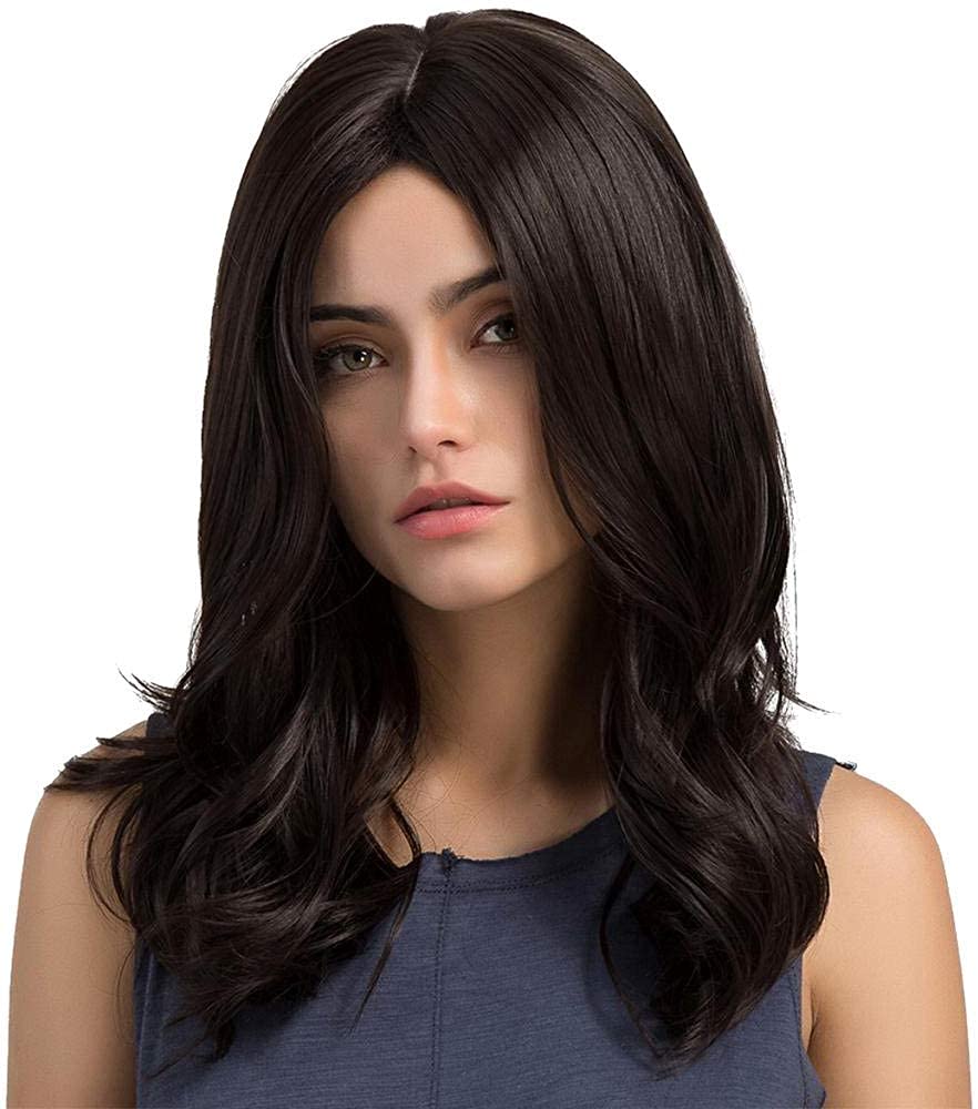 AkashKrishna Full Head Hair Wig Medium Wig for Women Natural Looking Wavy Brown Synthetic Wig Daily Use Wigs Heat Resistant For Women 22 inch view 2