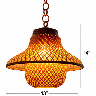 WEEBIZ Jullian18 Wall Lights, Ceiling Lights, Hanging Lights (Pendant Lights), Wall Lights Lamp Shade (Bamboo) view 2