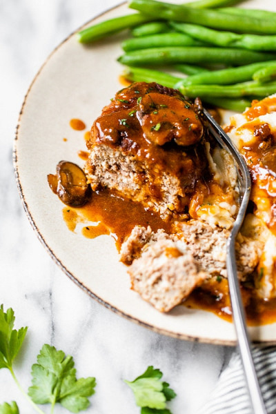 Salisbury lamb steak with mushroom