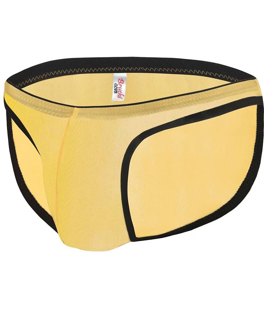 Bruchi Club Pack of 1 Lycra Briefs For Men's ( Yellow ) view 2
