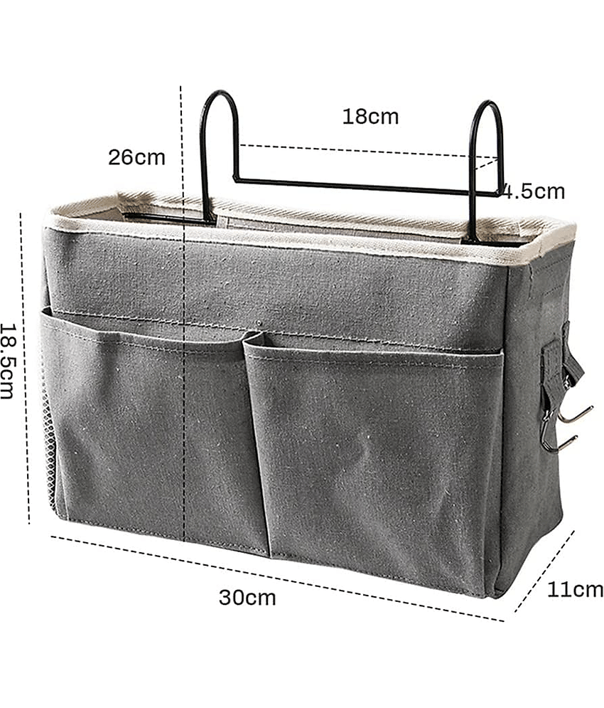 sakimo Multipurpose Bedside Organizer – Multicolour Hanging Storage Bag for Remote, Books & More Felt Bedside Storage Caddy – Multi-Pocket Hanging Organizer in Multi-Colours view 2