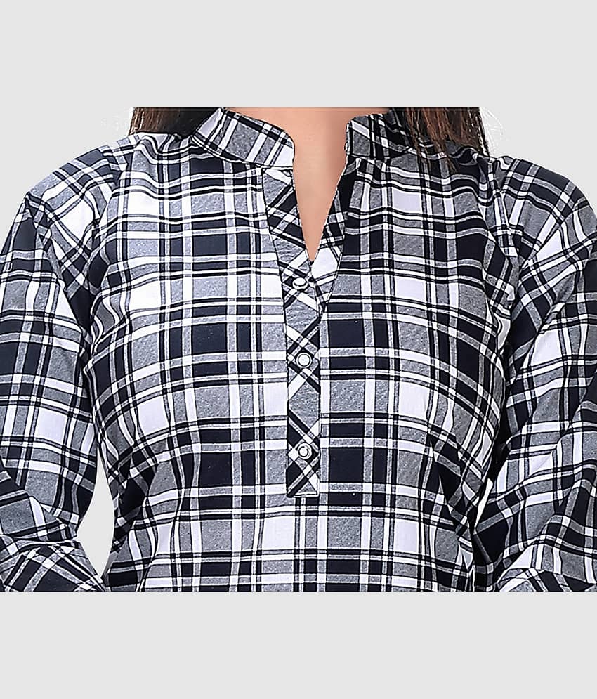 Meher Impex Women Checks Cotton Blend Shirt ( Green ) view 2