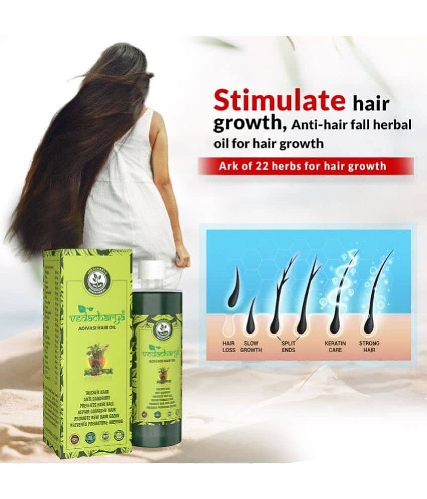 VEDACHARYA ADIVASI HAIR OIL - Hair Growth Bhringraj Oil 500 ml ( Pack of 1 ) view 2