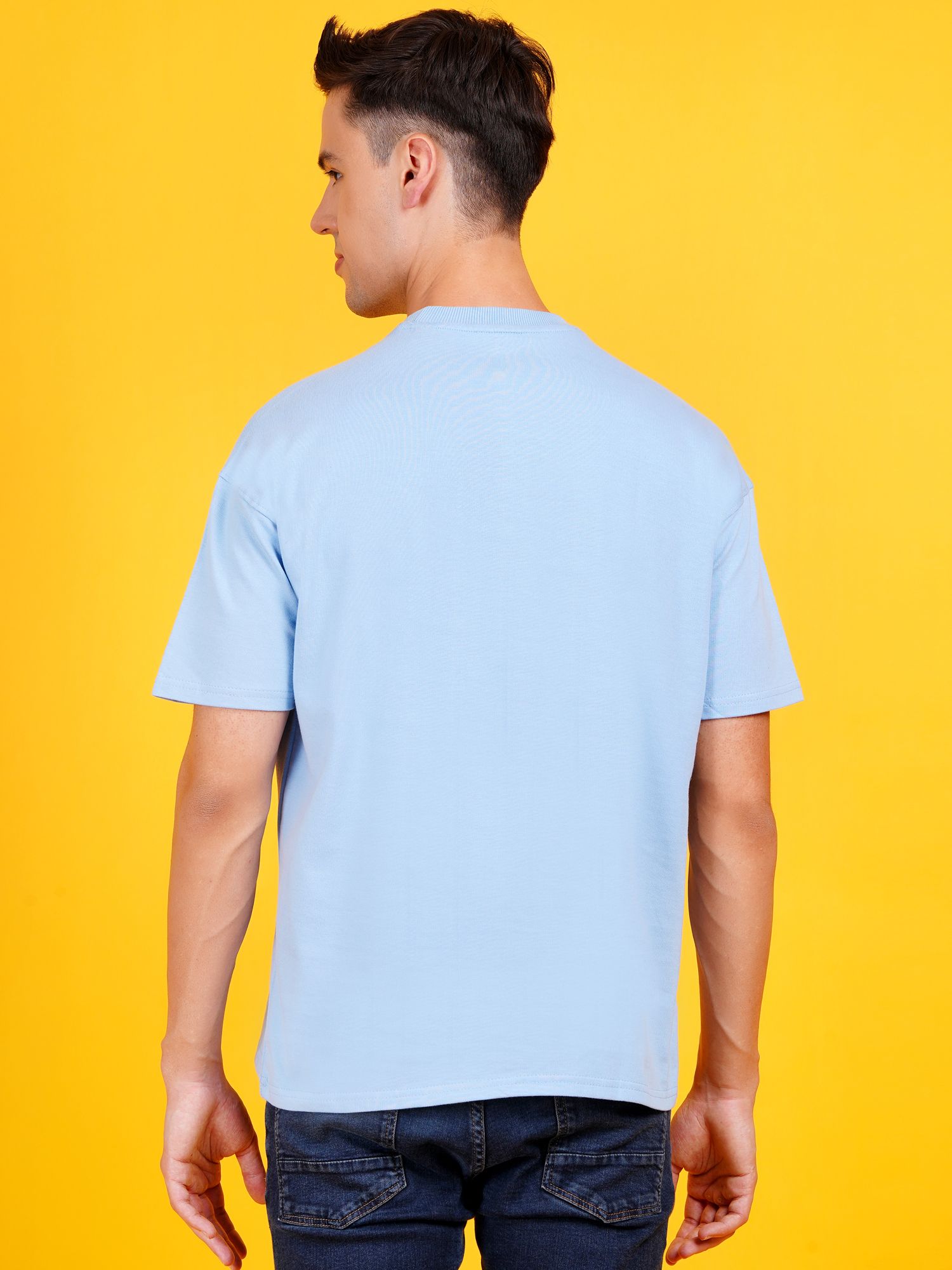 Unisex Heavy GSM Oversized T-Shirt in Sky Blue 1 set view 2