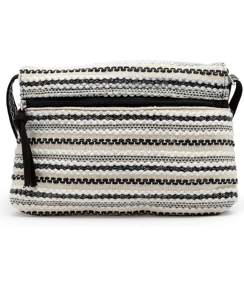 Anekaant - Black Cotton Sling Bag view 2